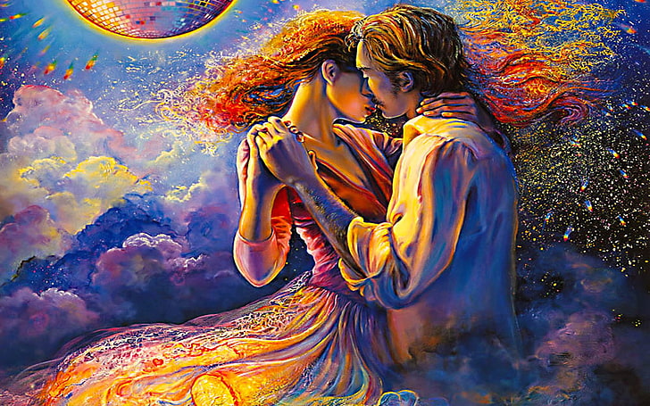 art, couple, dance, love, me, painting, With, HD wallpaper