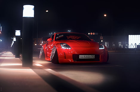 سيارة ، سيارات حمراء ، مركبة ، نيسان ، نيسان 350Z، خلفية HD HD wallpaper