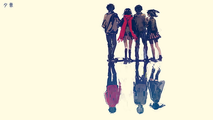 Kagerou-Projektillustration, Kagerou-Projekt, Enomoto Takane, Kisaragi Shintaro, Tateyama Ayano, Kokonose Haruka, Anime-Mädchen, Reflexion, Anime, HD-Hintergrundbild