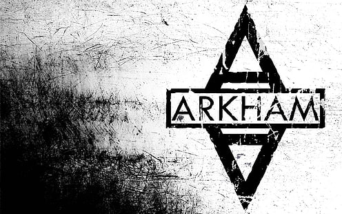 Logotipo de Arkham, Batman, videojuegos, Batman: Arkham City, Rocksteady Studios, Fondo de pantalla HD HD wallpaper