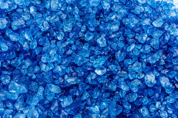 batu permata biru banyak, kerikil, biru, tekstur, batu, Wallpaper HD
