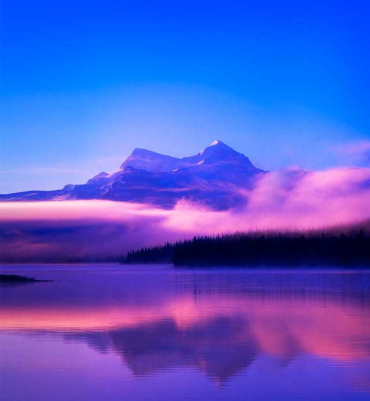 Landschaft, Berge, Natur, Rosa, Himmel, HD-Hintergrundbild, Handy-Hintergrundbild