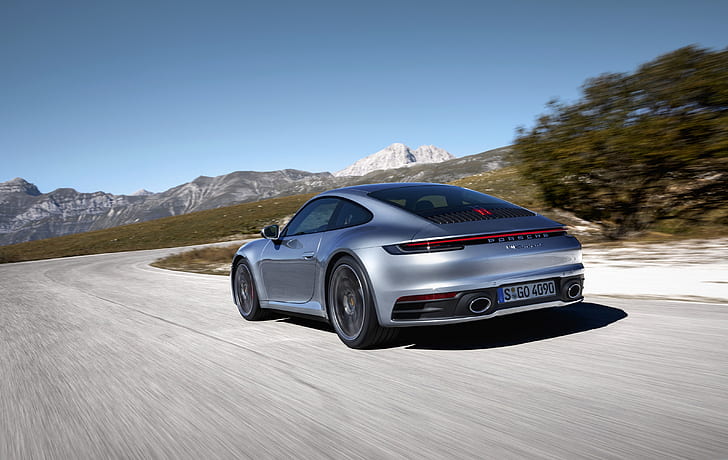 gerakan, coupe, 911, Porsche, Carrera 4S, 992, 2019, Wallpaper HD