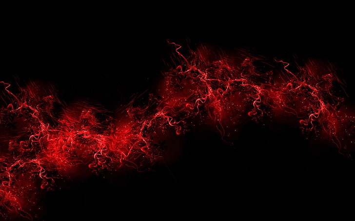 red smoke digital wallpaper, the explosion, red, paint, color, splash, black background, black, HD wallpaper