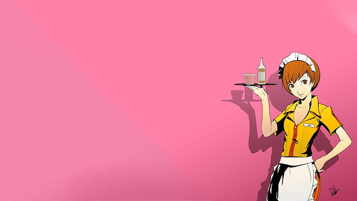 치 웨이트리스 신 megami tensei 시리즈 페르소나 시리즈 페르소나 4 페르소나 4 경기장 치 사토 나카 캐서린 비디오 게임 애니메이션 소녀 애니메이션, HD 배경 화면