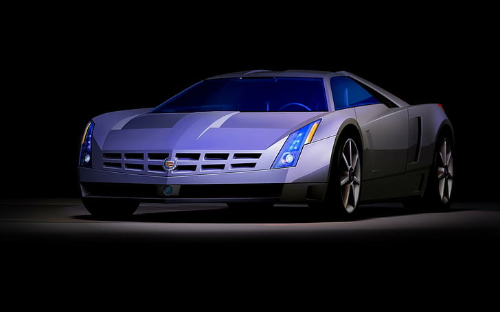 Cadillac Cien Concept Car, ilustracja srebrnego samochodu sportowego, koncepcja, cadillac, cien, Tapety HD