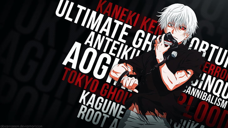 laki-laki memegang wallpaper karakter anime, anime, Tokyo Ghoul, Kaneki Ken, anime boys, Wallpaper HD