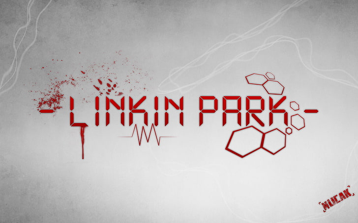 Linkin Park постер, Linkin Park, графика, шрифт, фон, брызги, HD обои