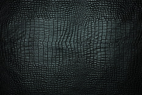 черный кожаный коврик, текстура, кожа, крокодил, черный, HD обои HD wallpaper