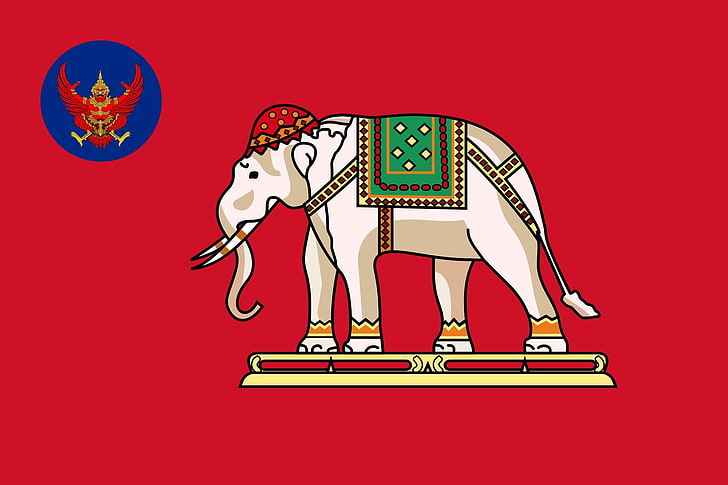 2000px консулско знаме на Тайланд 1912 svg, HD тапет