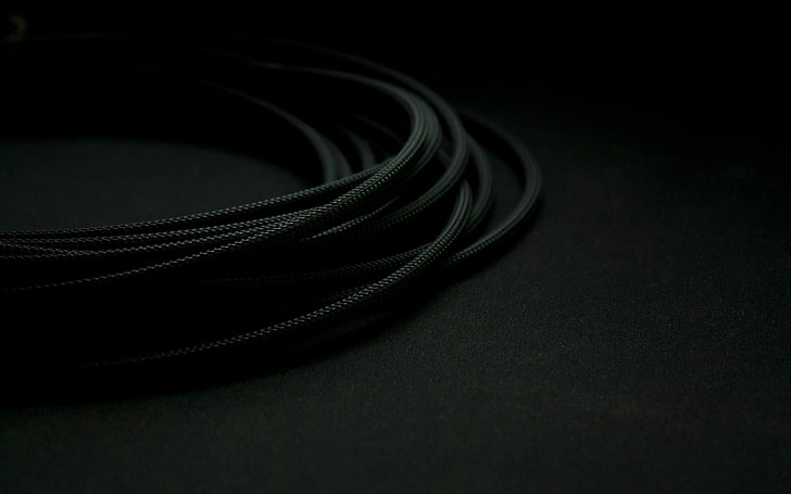 kabel powlekany na czarno, przewody, proste, Tapety HD