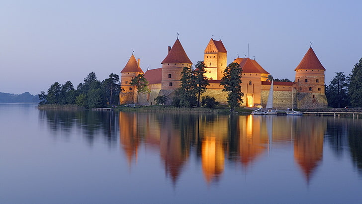 château de l'île de trakai, Fond d'écran HD