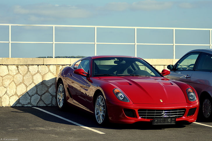 599, cars, coupe, ferrari, fiorano, gtb, italia, red, rosso, rouge, supercars, HD wallpaper