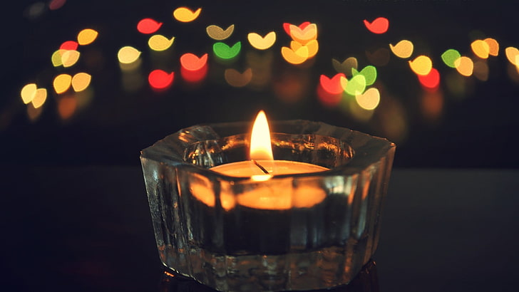 Kerzen, Feuer, Bokeh, Lichter, HD-Hintergrundbild