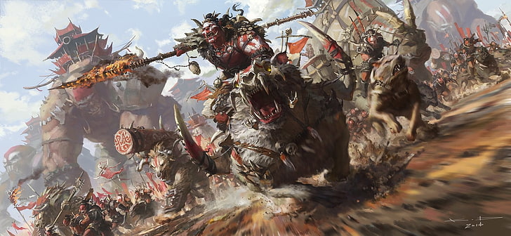 graue Tiertapete, World of Warcraft, Fankunst, HD-Hintergrundbild