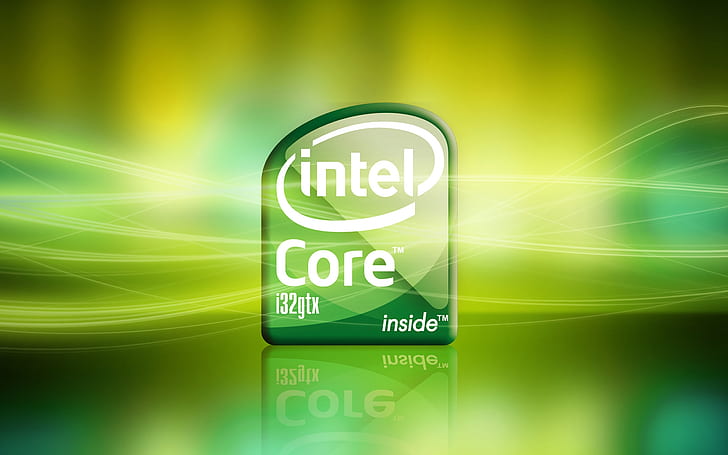 Intel Core i32gtx, processore, CPU, computer, logo, Intel, Sfondo HD