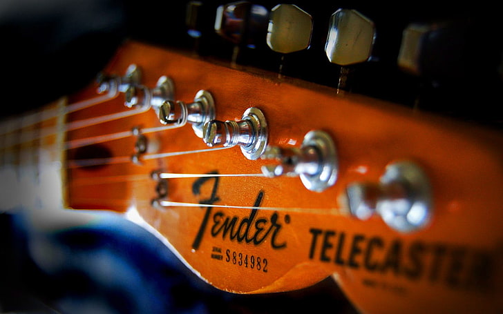 Fender Telecaster Head, brown Fender guitar headstock, Music, , guitar, HD wallpaper