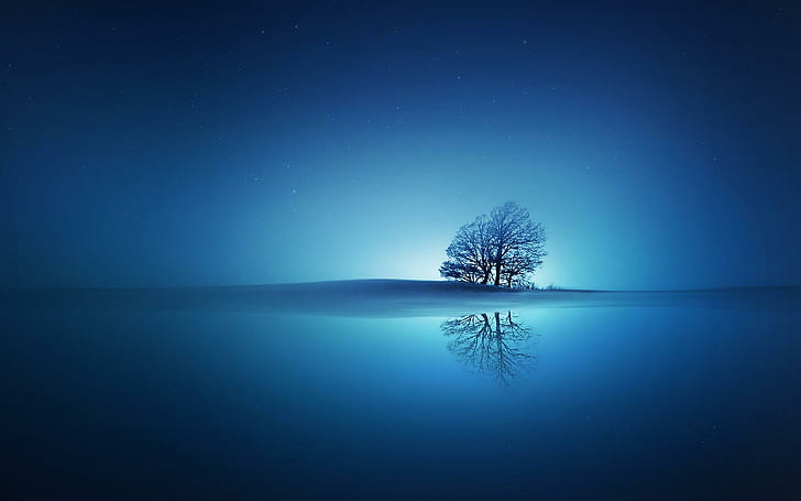 Blue Reflections, blue, reflections, HD wallpaper