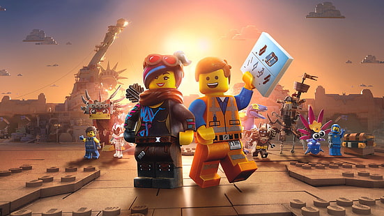Фильм, Лего. Фильм 2: Вторая часть, Эммет (Лего. Фильм), Уайлдстайл (Лего. Фильм), HD обои HD wallpaper