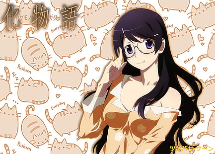 Anime, Monogatari (Series), Tsubasa Hanekawa, HD wallpaper HD wallpaper