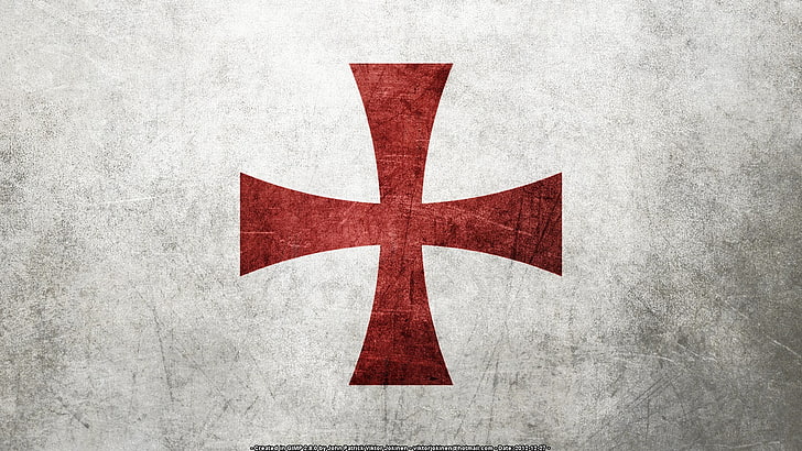 logo palang merah, salib, ksatria, Templar, katolik, meja, merah, Wallpaper HD