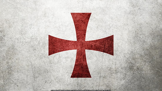 logo palang merah, salib, ksatria, Templar, katolik, meja, merah, Wallpaper HD HD wallpaper