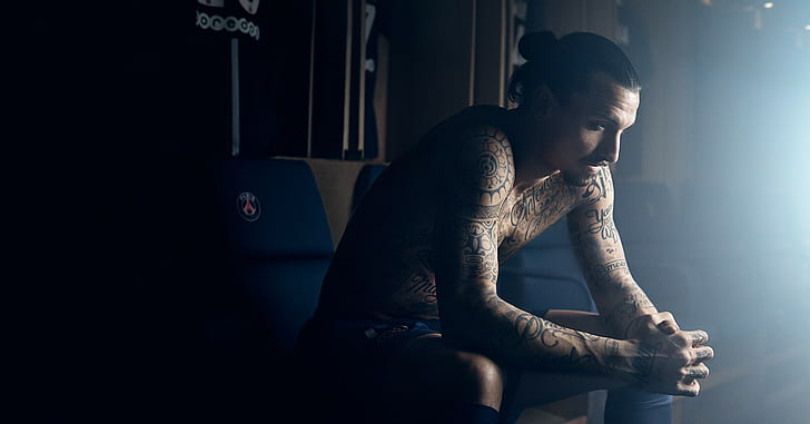 futbolistas, hombres, fútbol, ​​Zlatan Ibrahimovic, tatuaje, Paris Saint-Germain, Fondo de pantalla HD