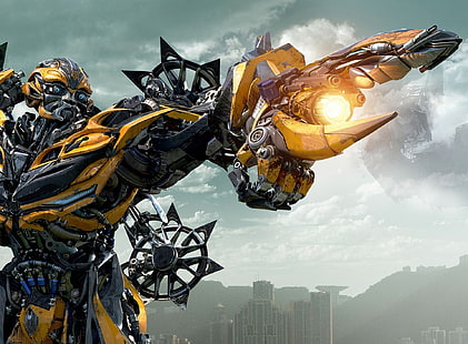 Bumblebee Transformers Age of Extinction, Transformer Bumble Bee, Filmer, Transformers, Robot, Bumblebee, transformers 4, 2014, utrotningsålder, HD tapet HD wallpaper