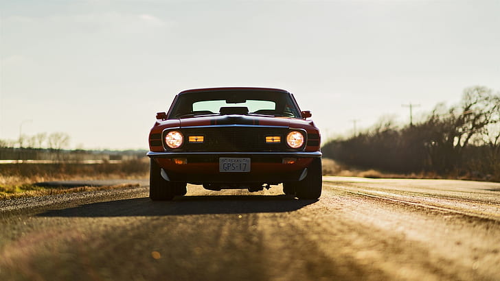 Ford Mustang Mach 1 vista frontal del coche, Ford, Mustang, coche, frontal, vista, Fondo de pantalla HD