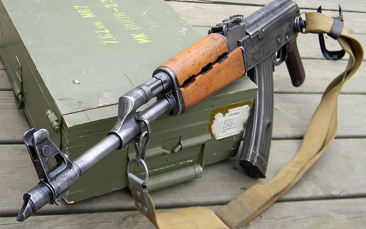 brunt och svart gevär, kalashnikov, Zastava M70, vapen, pistol, HD tapet