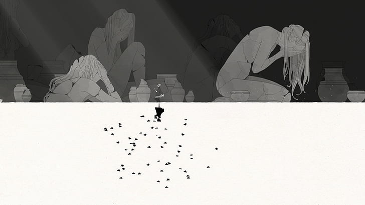 Gris (Video Game), video games, alone, sadness, HD wallpaper