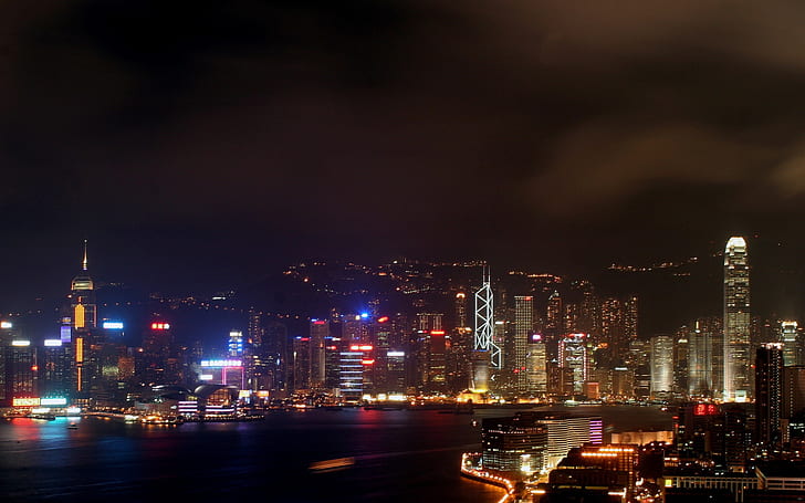 Hong Kong Night HD, night, world, travel, travel and world, kong, hong, HD wallpaper