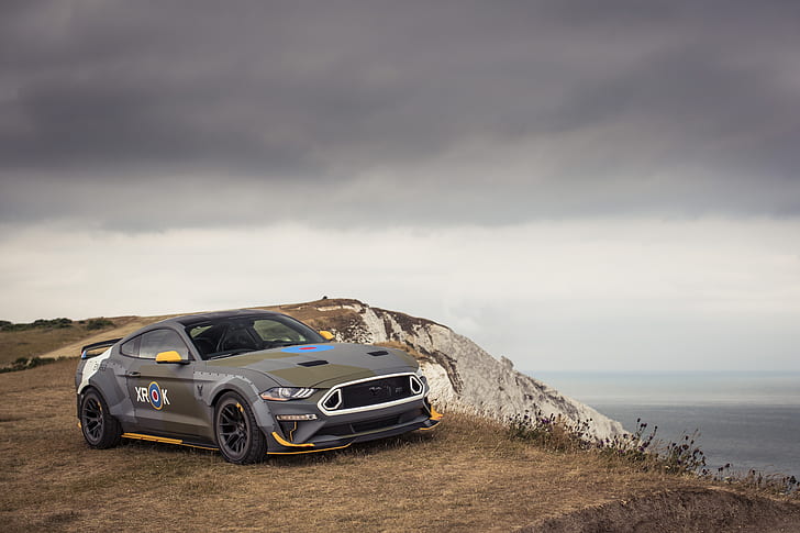 Ford, 2018, Mustang GT, esquadrão da águia, os penhascos brancos de Dover, HD papel de parede