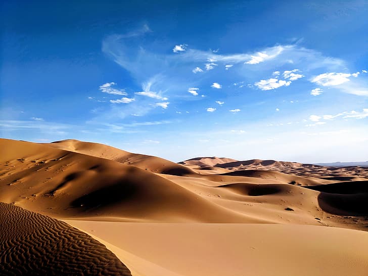 landscape, dunes, desert, Morocco, HD wallpaper