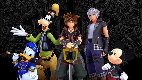 Kingdom Hearts 3, Sora (Kingdom Hearts), Miki Tikus, Donald Duck, Gufi, Kingdom Hearts, Wallpaper HD HD wallpaper
