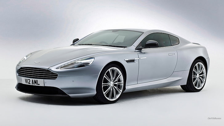 sedan Mercedes-Benz perak, Aston Martin DB9, Aston Martin, mobil, mobil perak, kendaraan, Wallpaper HD