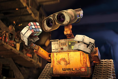 Wall E, Movie, Wall·E, Robot, Rubik's Cube, HD wallpaper HD wallpaper