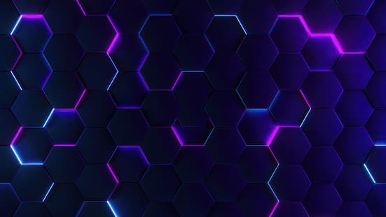  abstract, hexagon, glowing, HD wallpaper HD wallpaper