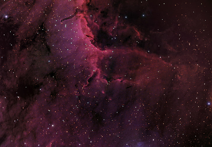 красная туманность, космос, туманность пеликан, созвездие, вселенная, IC5067, HD обои