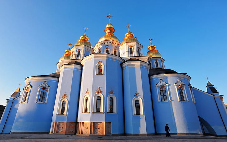 Biara Kubah Emas St. Michael.Kiev, Ukraina, Eropa Timur., Wallpaper HD