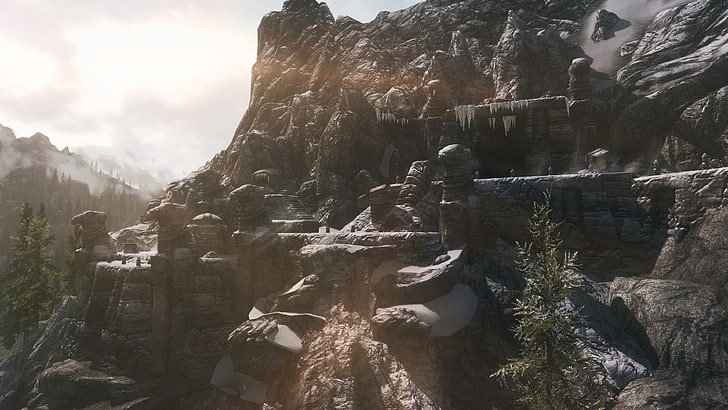 rock formations, The Elder Scrolls V: Skyrim, nature, HD wallpaper