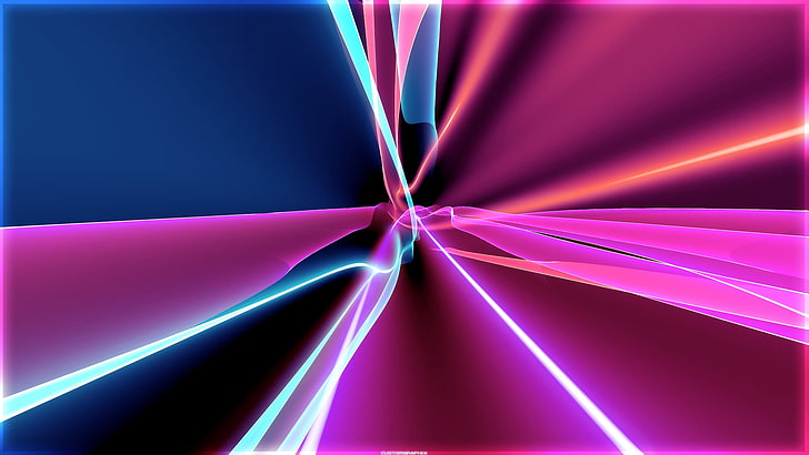 fond d'écran numérique graphique rose et bleu, plasma, lueur, résumé, Fond d'écran HD