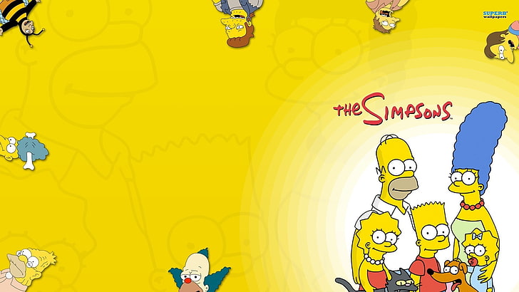 Os Simpsons, Homer Simpson, Marge Simpson, Bart Simpson, Lisa Simpson, Maggie Simpson, HD papel de parede