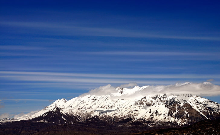 Mount Timpanogos Krajobraz, biało-brązowa góra, Stany Zjednoczone, Utah, Góra, Krajobraz, Timpanogos, Tapety HD