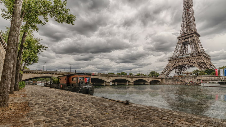 París, torre, ciudad, Torre Eiffel, puente, Fondo de pantalla HD