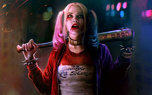 Margot Robbie como Harley Quinn, papel de parede Esquadrão Suicida Harley Quinn, Esquadrão Suicida, DC Comics, Margot Robbie, Harley Quinn, mulheres, filmes, HD papel de parede HD wallpaper