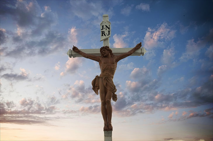 Jesus Christ on cross monument, cross, god, Jesus, christ, HD wallpaper