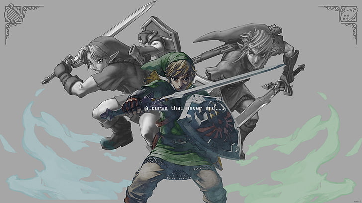 Papel de parede de The Legend of Zelda Link, Zelda, The Legend of Zelda, tloz, Triforce, Link, Espada Mestra, Escudo Hylian, HD papel de parede