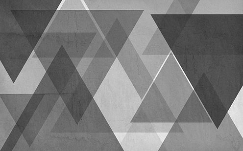 Triangles Grey Grey Abstract HD, abstrak, digital / karya seni, grey, grey, triangles, Wallpaper HD HD wallpaper