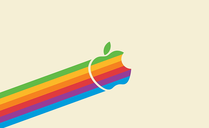 Apple Logo Rainbow, Apple-logotyp, Datorer, Mac, Apple, Rainbow, Logo, HD tapet